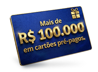 Cartão pré-pago com mais de R$ 100.000 em prêmios