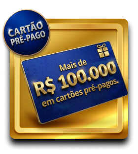 Cartão pré-pago com mais de R$ 100.000 em prêmios